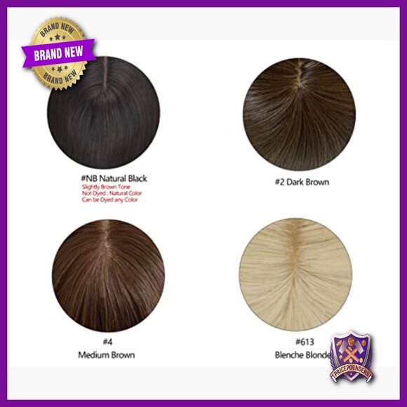 5x6 Mono Base Clip-In Hairpiece 16in Virgin Human Hair Topper main image 6